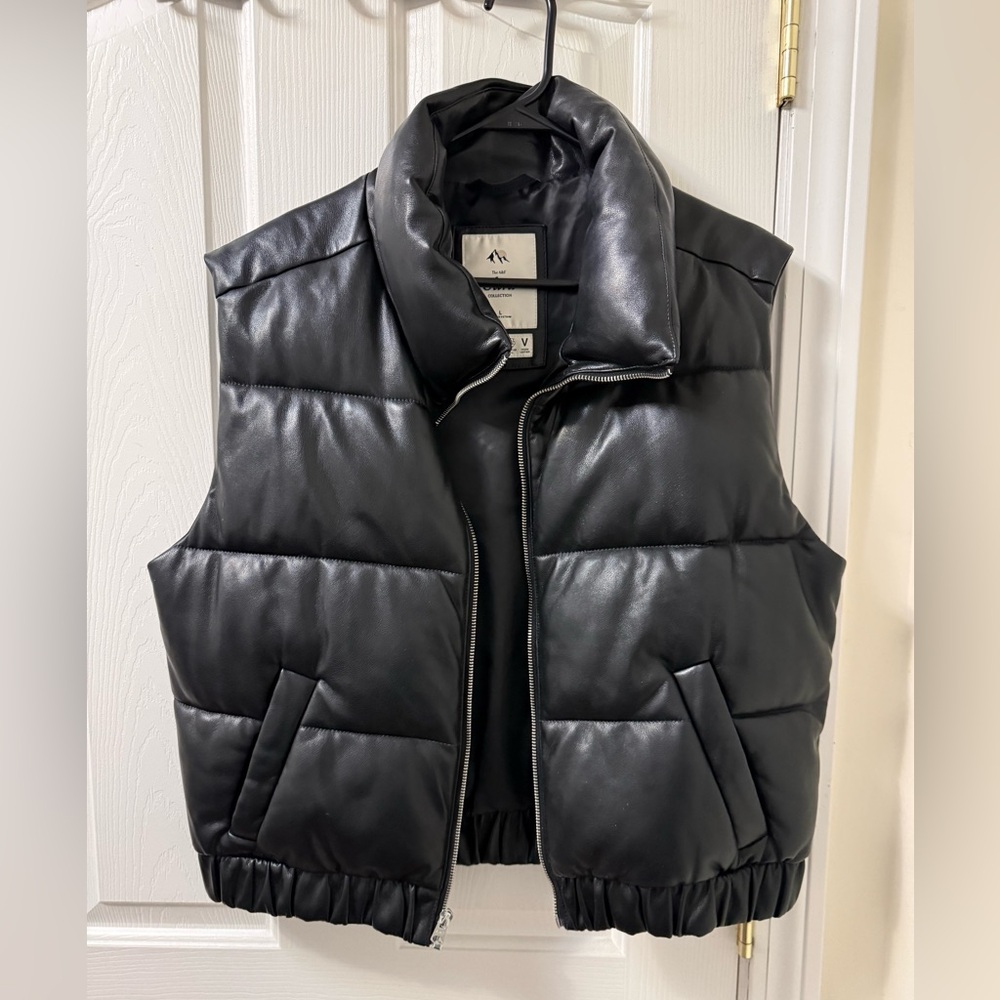 Abercrombie Leather Puffer Vest